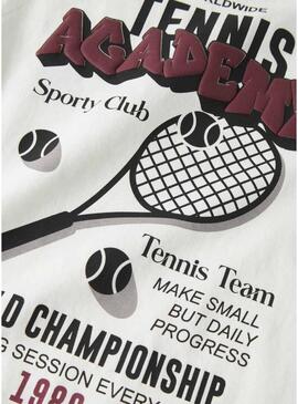 Camiseta Name It ténis academia bege para menino.