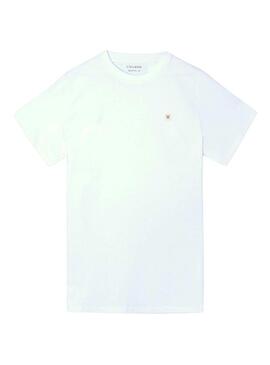 Camiseta Silbon com patch de mini logotipo branco para homem.