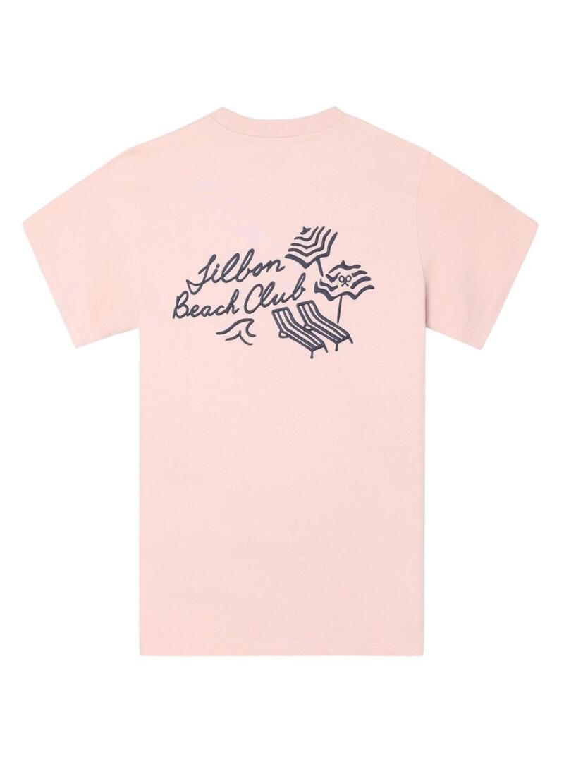 Camiseta Silbon Beach Club rosa para homem