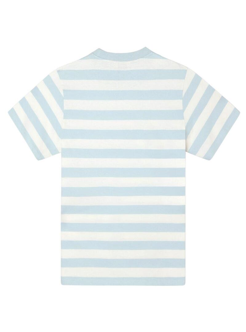 Camiseta Silbon listras azul e branco para homem