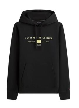 Moletom Tommy Hilfiger Brand Love preto para homem.