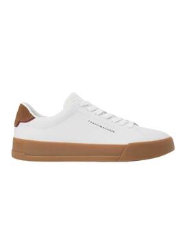 Sapatilhas Tommy Hilfiger Court branco e marrom para homem
