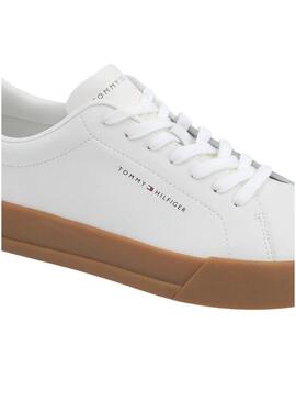 Sapatilhas Tommy Hilfiger Court branco e marrom para homem