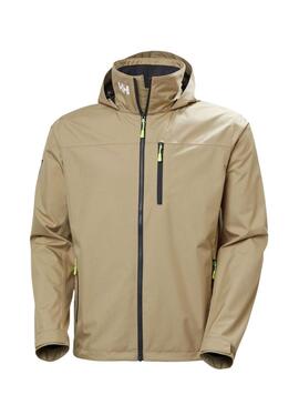 Jaqueta Helly Hansen Crew Midlayer em camelo com capuz