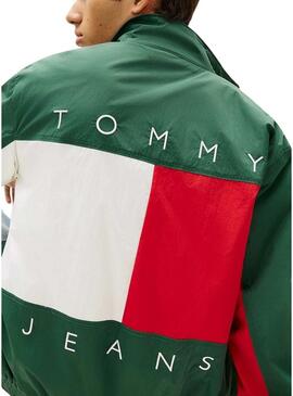 Jaqueta Tommy Jeans Heritage Flag verde para homem