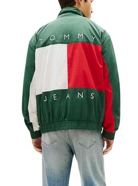 Jaqueta Tommy Jeans Heritage Flag verde para homem