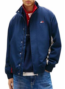 Jaqueta Tommy Jeans Heritage Flag azul marinho para homem.