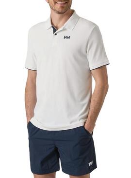 Camisa Polo Helly Hansen Ocean branca para homem.