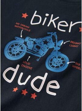 Camiseta Name It Benna moto preta para menino