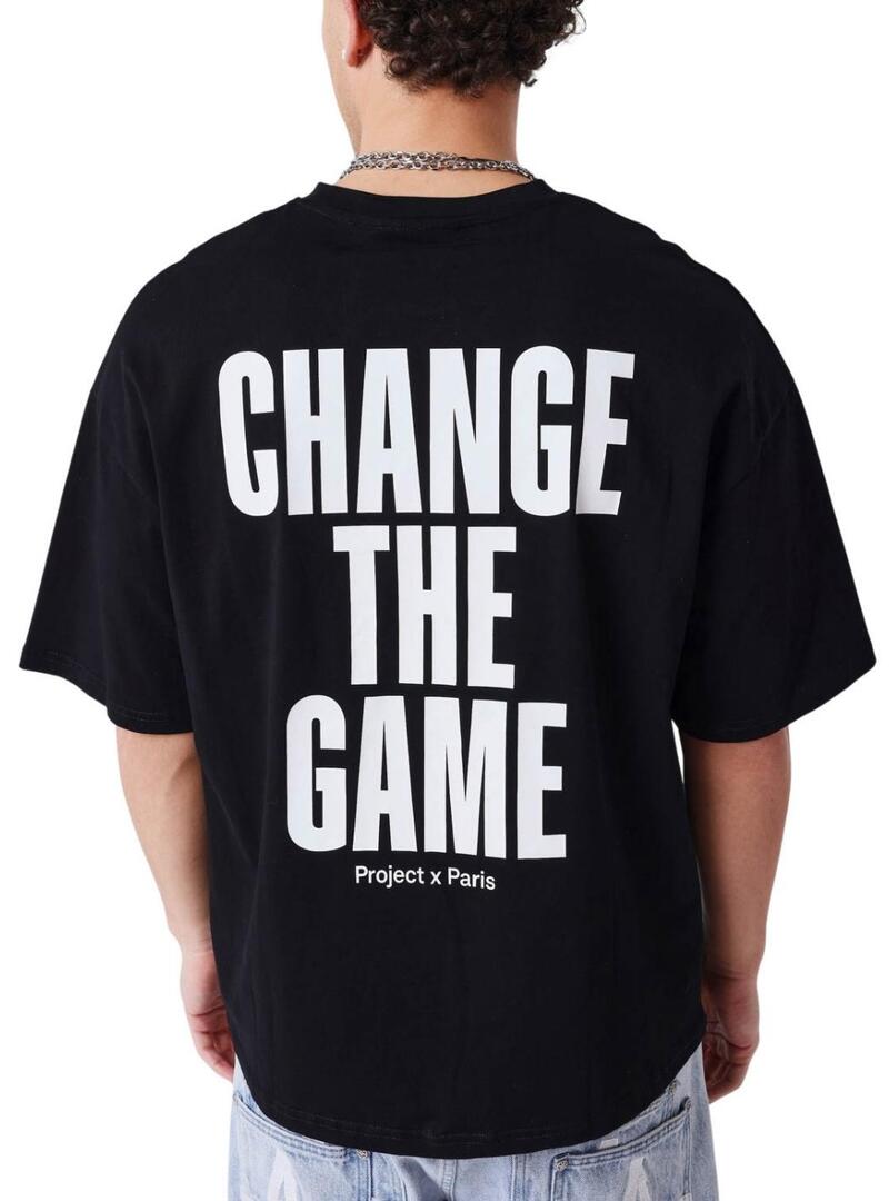 Camiseta Project x Paris boxy Essentials preta para homem.