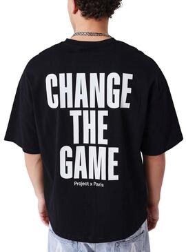 Camiseta Project x Paris boxy Essentials preta para homem.
