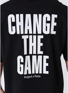 Camiseta Project x Paris boxy Essentials preta para homem.