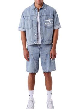 Camisa jeans Project x Paris Idea curta para homem.