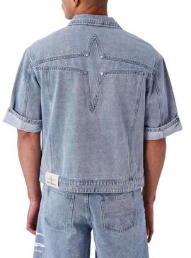 Camisa jeans Project x Paris Idea curta para homem.