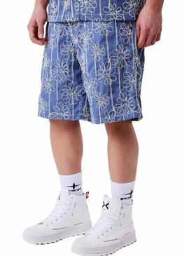 Calça curta Project x Paris Candide Idylle flores azul para homem