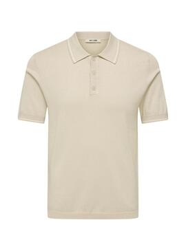 Camisa Polo Only and Sons Wyler bege para homem