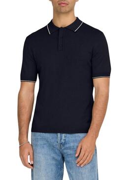 Camisa Polo Only and Sons Wyler azul marinho para homens.