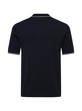 Camisa Polo Only and Sons Wyler azul marinho para homens.