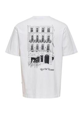 Camisa Only and Sons Fredo branca para homem.