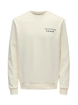 Moletom Only and Sons Cesc bege para homem.