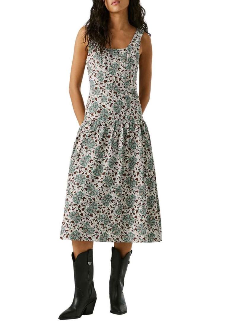 Vestido Pepe Jeans Chelsea verde para mulher.