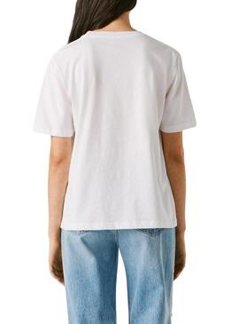 Camiseta Pepe Jeans Martha branca para mulher.