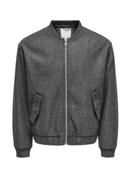 Jaqueta bomber Only and Sons Worf cinza para homem