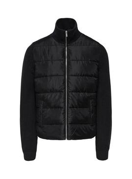 Jaqueta Only and Sons Mane preta combinada para homem.