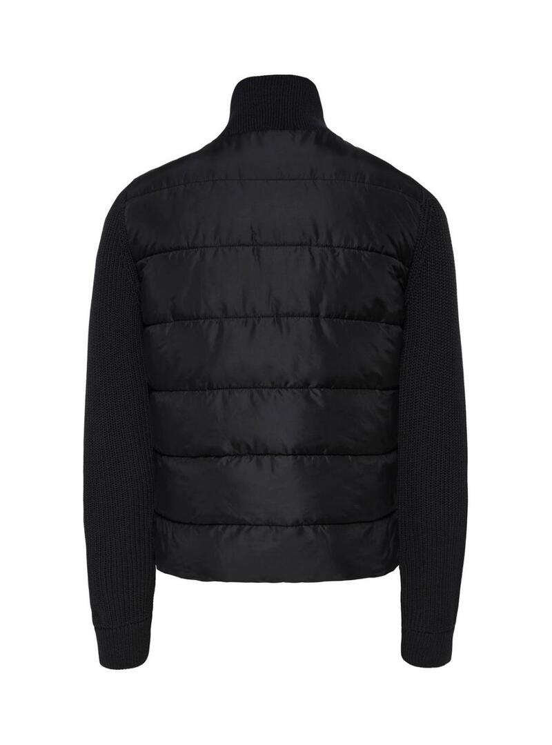 Jaqueta Only and Sons Mane preta combinada para homem.