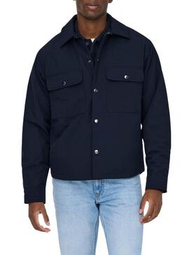 Sobrecamisa Only and Sons David acolchoada marinho para homem