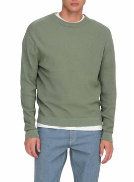 Camisola Only and Sons Tony verde para homem