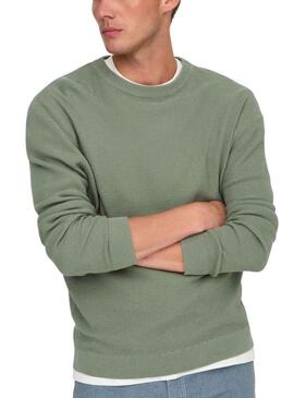 Camisola Only and Sons Tony verde para homem