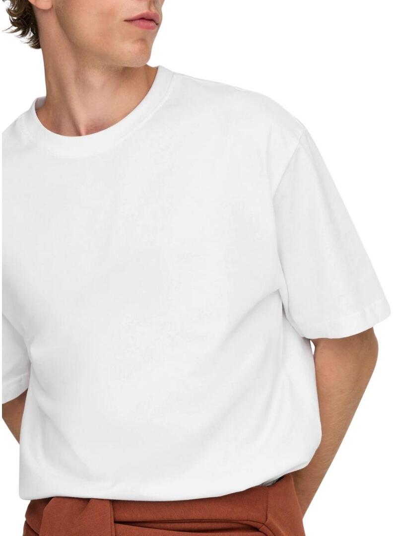 Camisa Only and Sons Fred branca para homem.