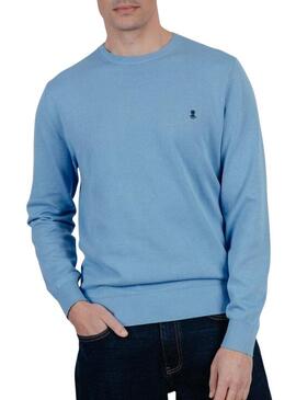 Camiseta com logo bordado El Pulpo azul lavanda para homem.