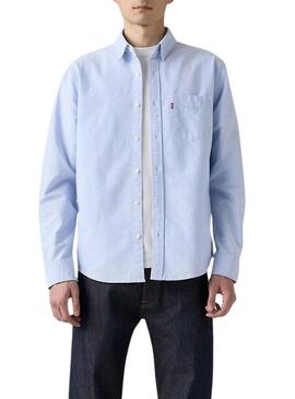 Camisa Levis Sunset Pocket azul para homem.