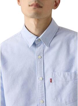 Camisa Levis Sunset Pocket azul para homem.