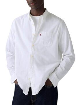 Camisa Levis Sunset Pocket branca para homem.