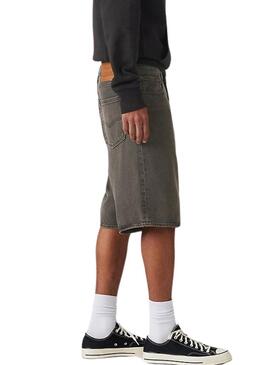 Shorts Denim Levis 478 Baggy preto para homem.