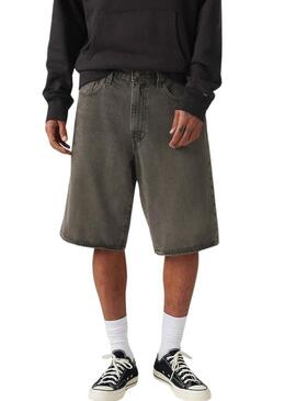 Shorts Denim Levis 478 Baggy preto para homem.