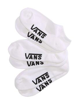 Meias Vans Classic Kick 3 pares branco para mulher e homem
