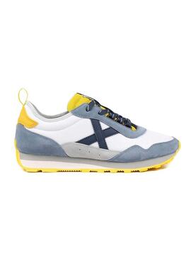 Sapatilhas Munich UM 91 branco e azul para homem.