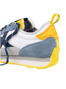 Sapatilhas Munich UM 91 branco e azul para homem.