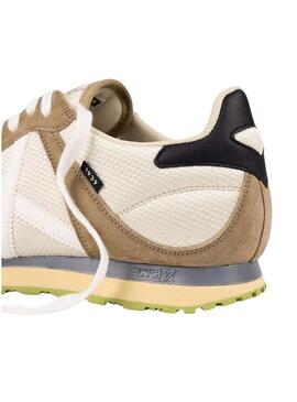 Tênis Munich Massana Classic branco e caramelo para homem.