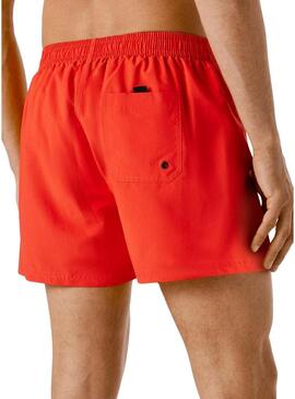 Calção de banho Pepe Jeans Solid vermelho para homem