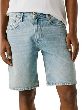 Bermudas Pepe Jeans Tom em denim claro para homem.
