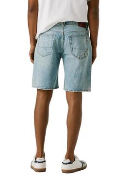 Bermudas Pepe Jeans Tom em denim claro para homem.