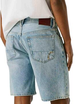 Bermudas Pepe Jeans Tom em denim claro para homem.