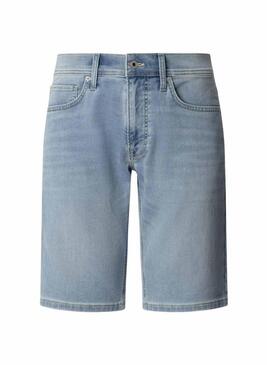 Bermudas Pepe Jeans Gymdigo em denim claro para homem.