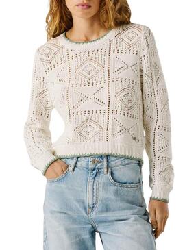 Camisola Pepe Jeans Kas branca para mulher.