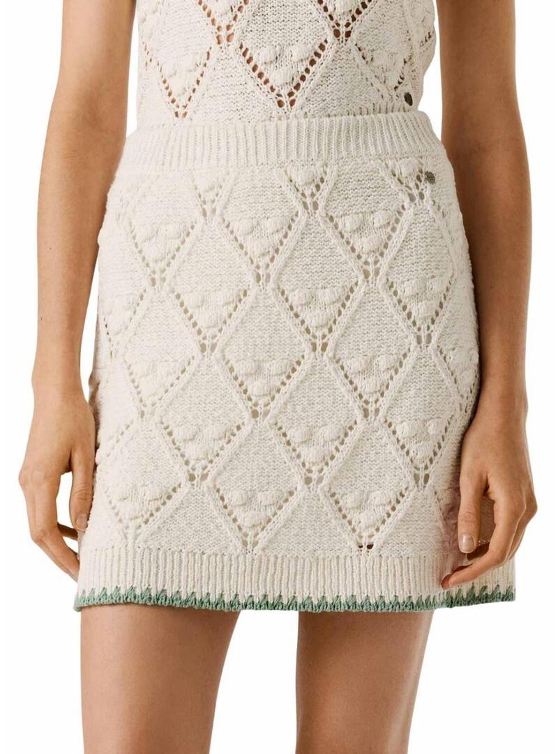 Saia Pepe Jeans Kaira branca para mulher.